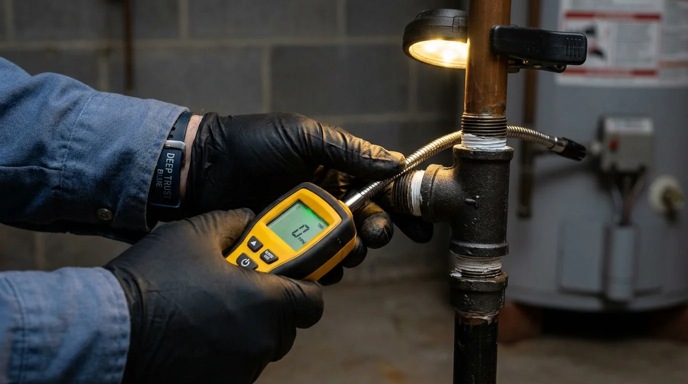 Gas leak detection with electronic sniffer by Johns Plumbing LLC in Goodyear